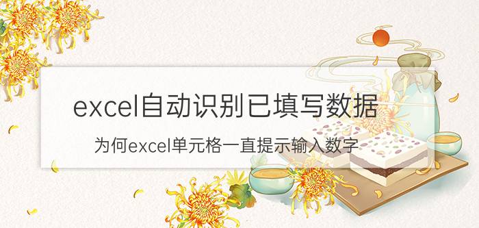 excel自动识别已填写数据 为何excel单元格一直提示输入数字？